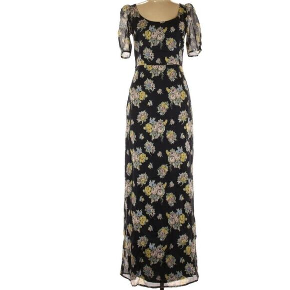 Floral Black Maxi Dress - Picture 2 of 14